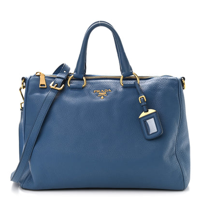 Prada Vitello Daino Bauletto Tote Cobalto 1 of 13