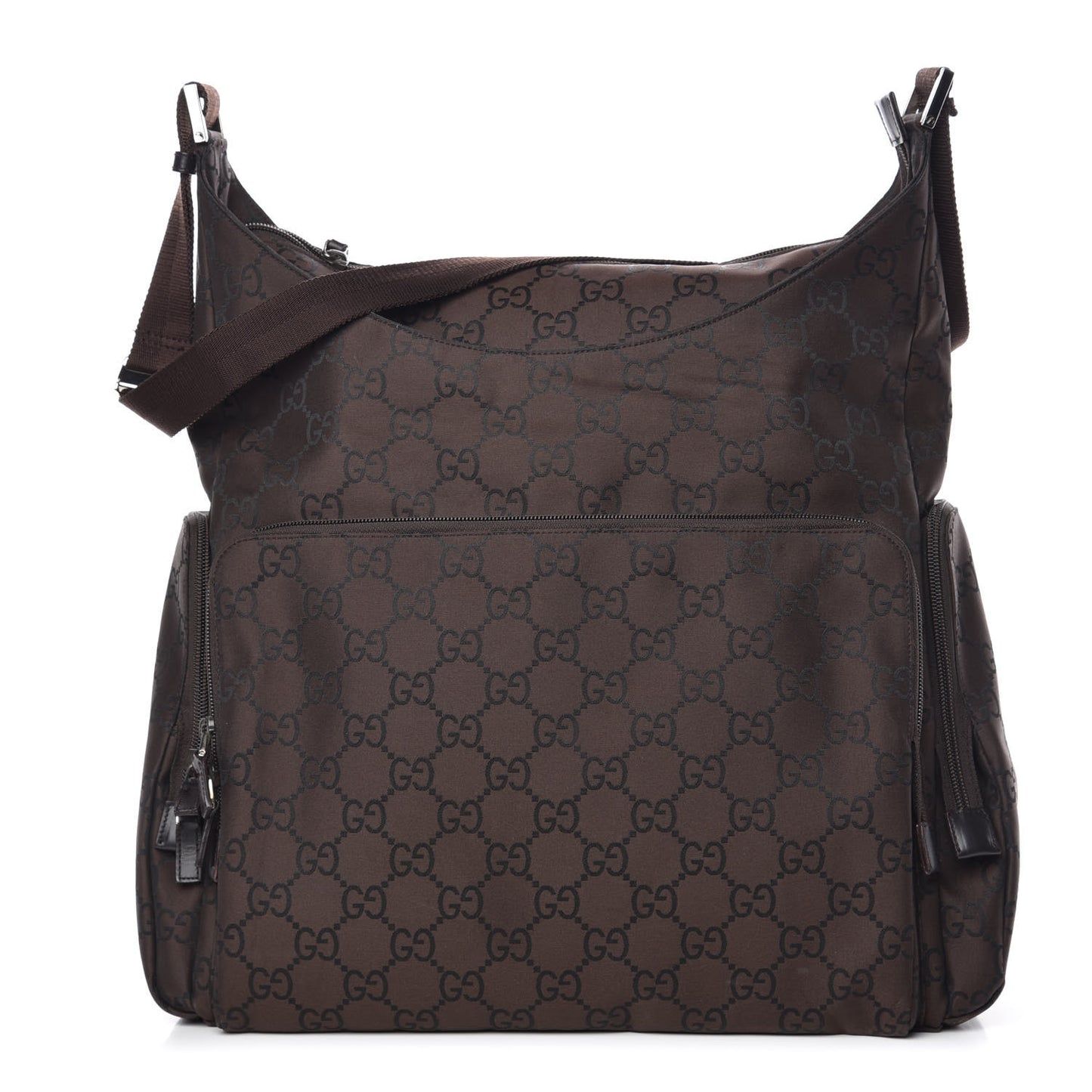 Nylon Monogram Extra Large Satchel Dark Brown