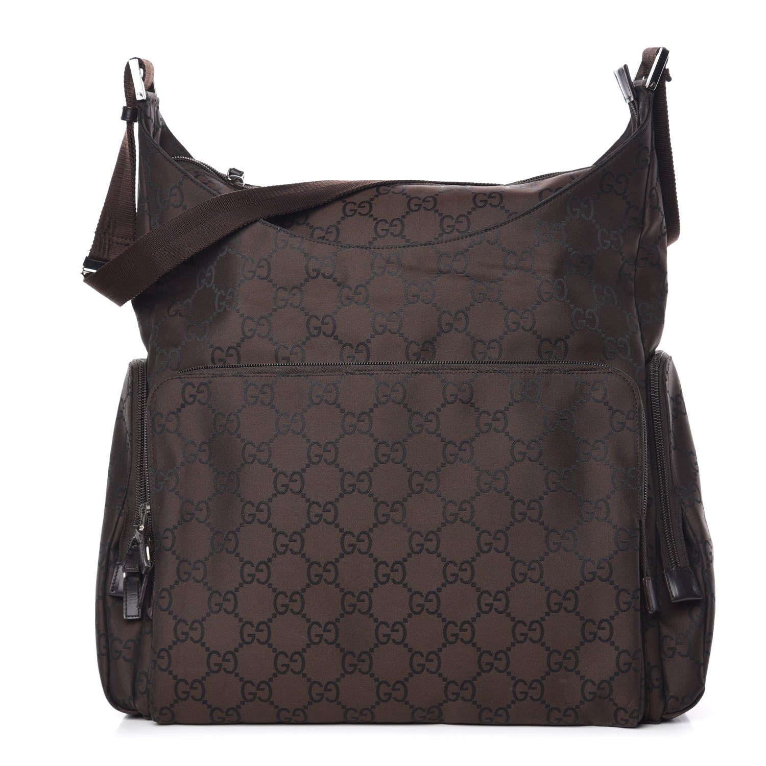 Gucci Nylon Monogram Extra Large Satchel Dark Brown 1 of 18
