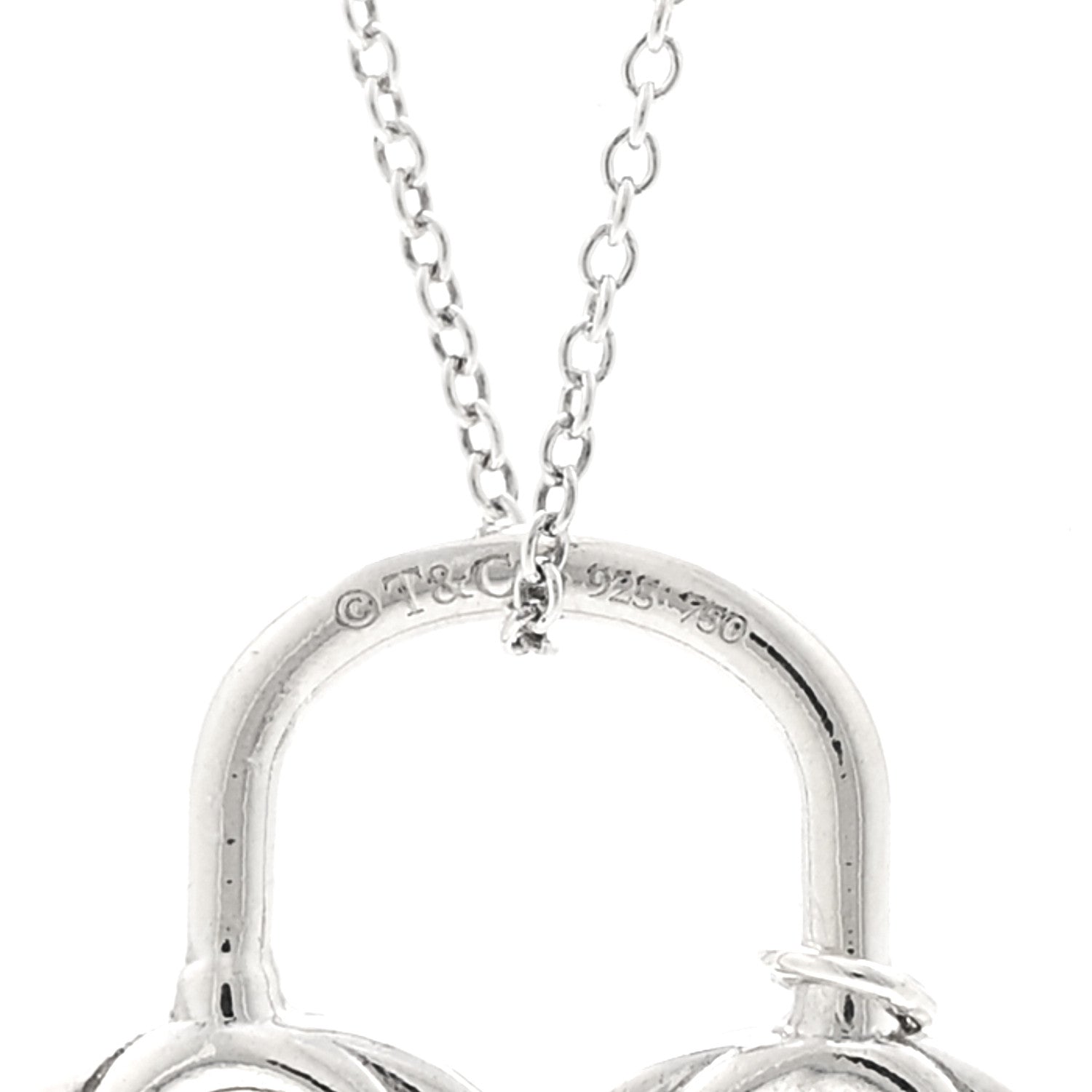 Tiffany Sterling Silver 18K Rose Gold Filigree Heart Key Pendant Necklace 4 of 5