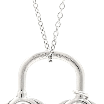 Tiffany Sterling Silver 18K Rose Gold Filigree Heart Key Pendant Necklace 4 of 5