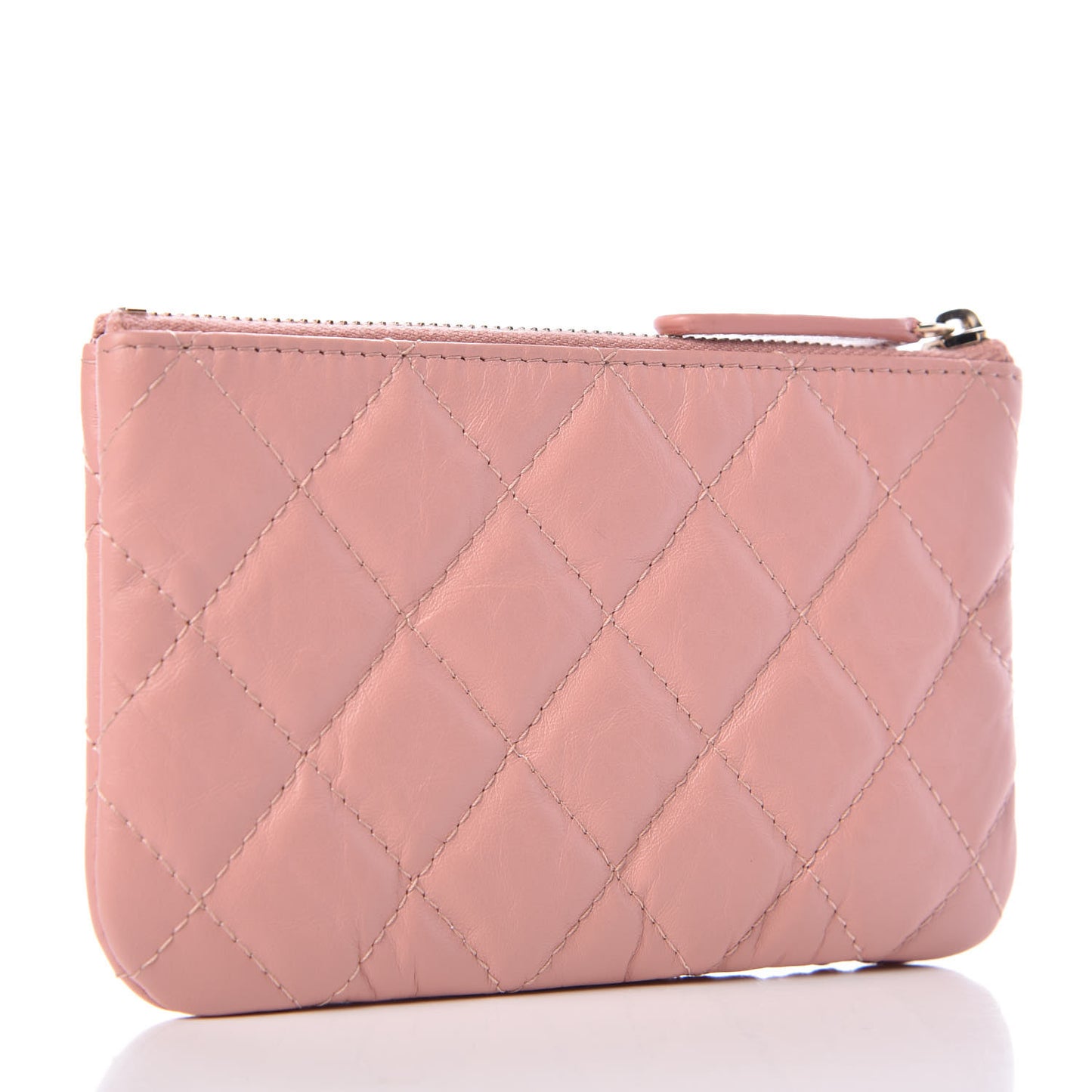 Aged Calfskin Quilted Small Reissue Cosmetic Case Light Pink