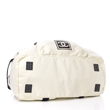 Chanel Nylon Sport Logo Duffel Bag White 4 of 13