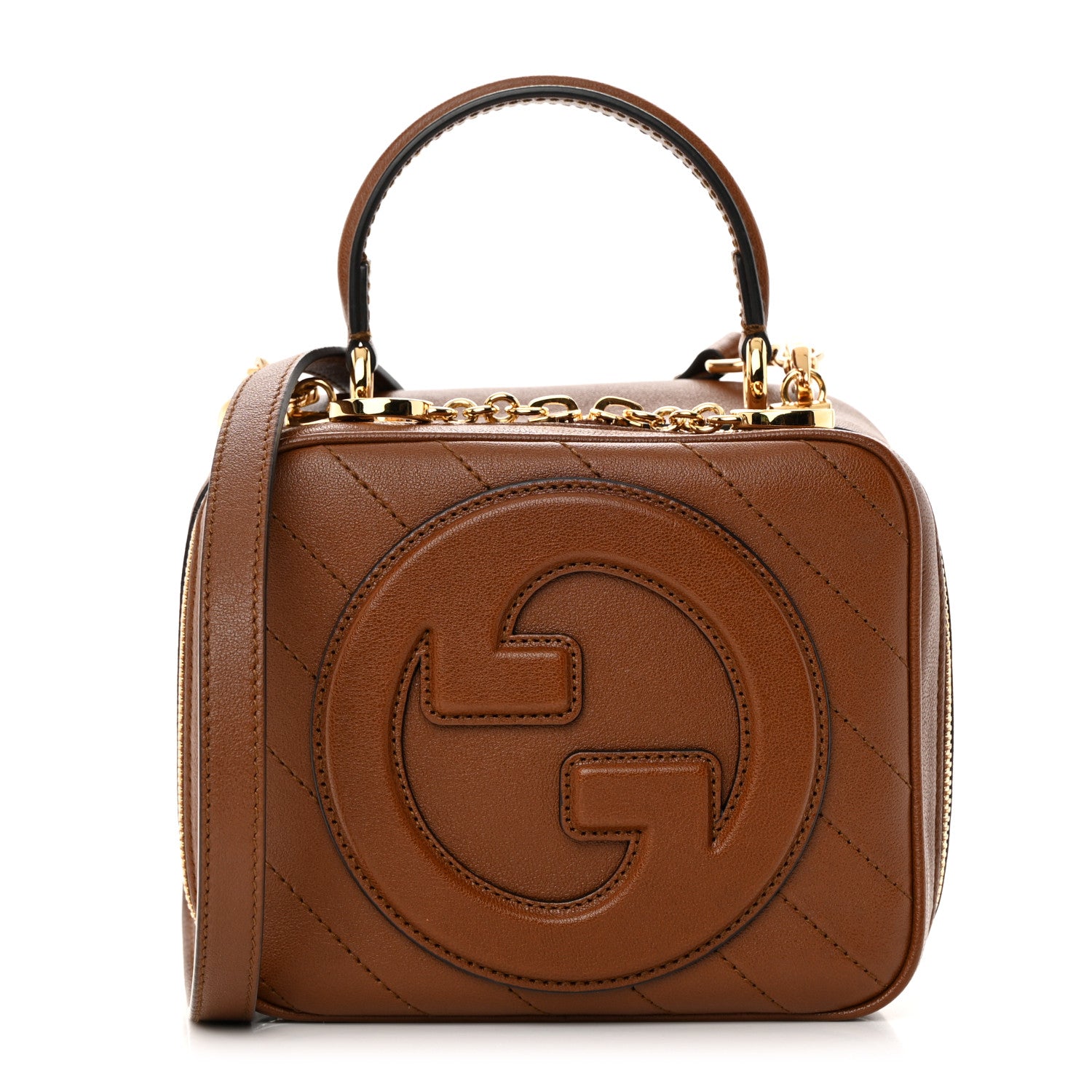 Gucci Sakai Be Green Calfskin Diagonal Stitched Blondie Top Handle Bag Cuir 1 of 12