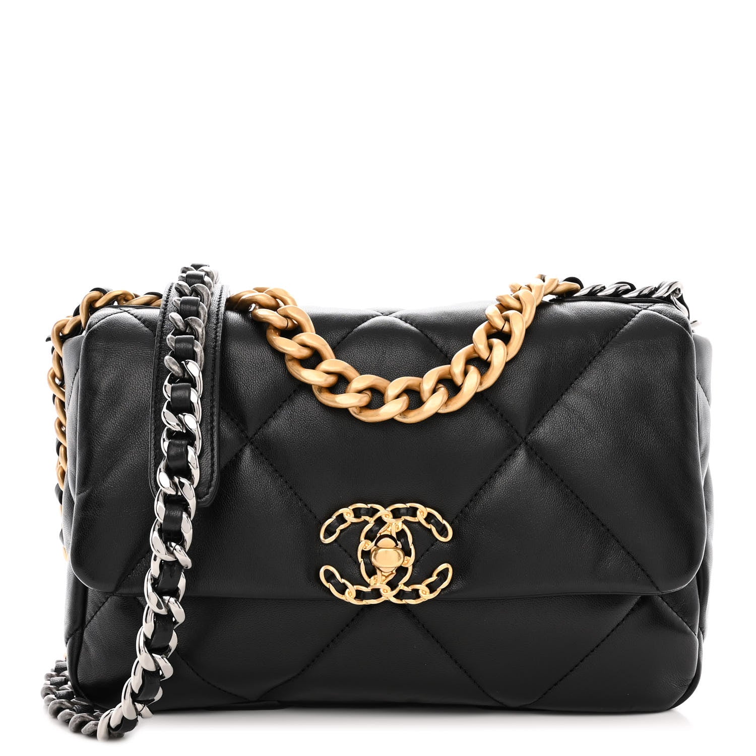 Chanel Lambskin Quilted Medium Chanel 19 Flap Black 1 of 11
