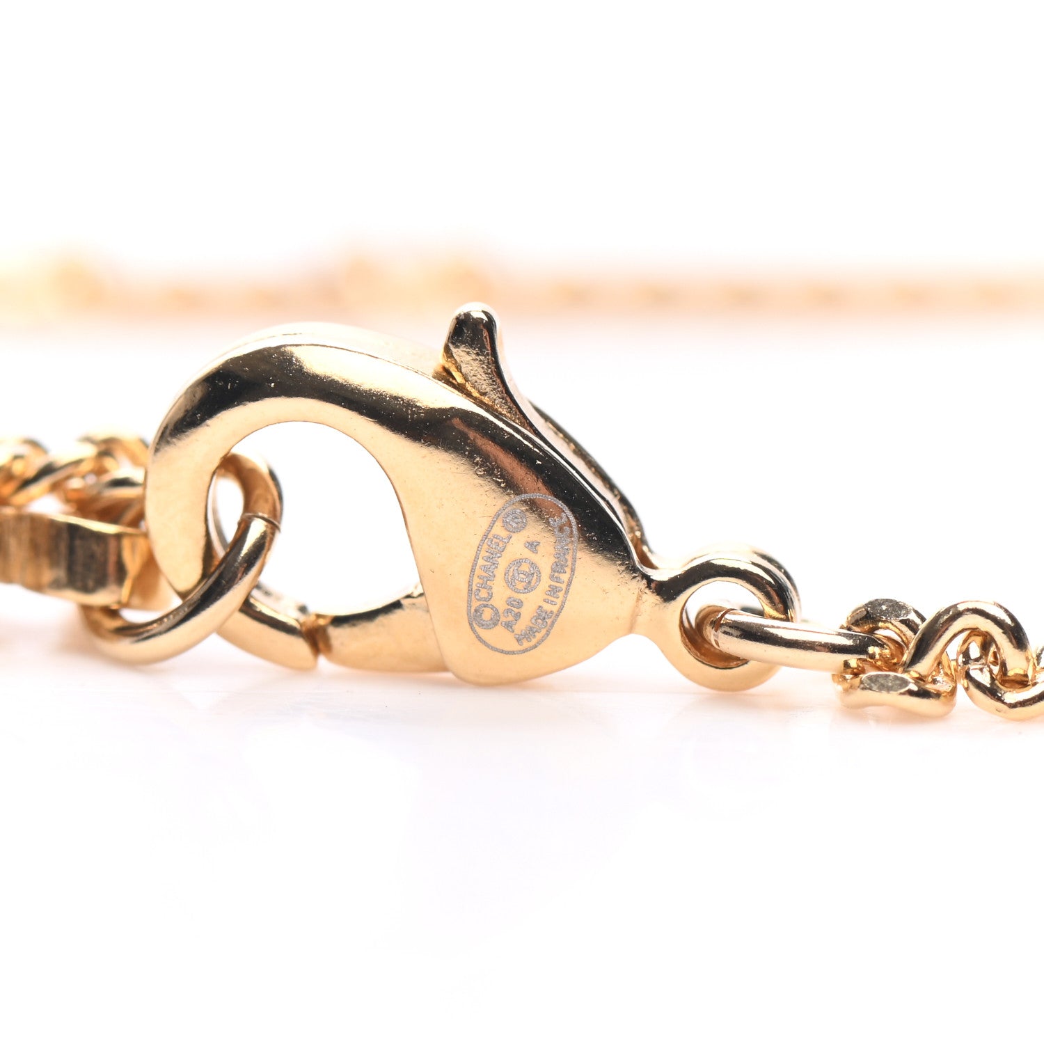Chanel Crystal Lock Symbols CC Necklace Gold 4 of 5