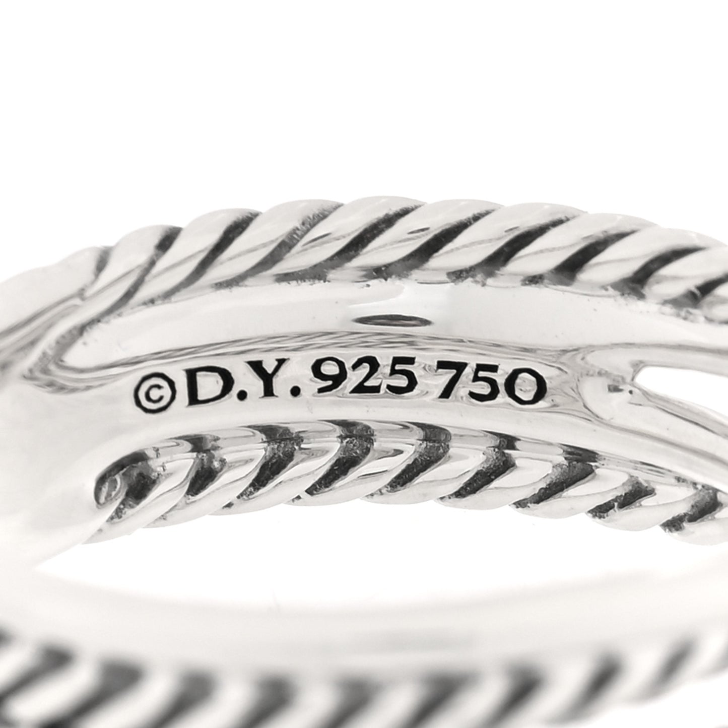 Sterling Silver 18K Yellow Gold 6mm X Crossover Ring 54 7
