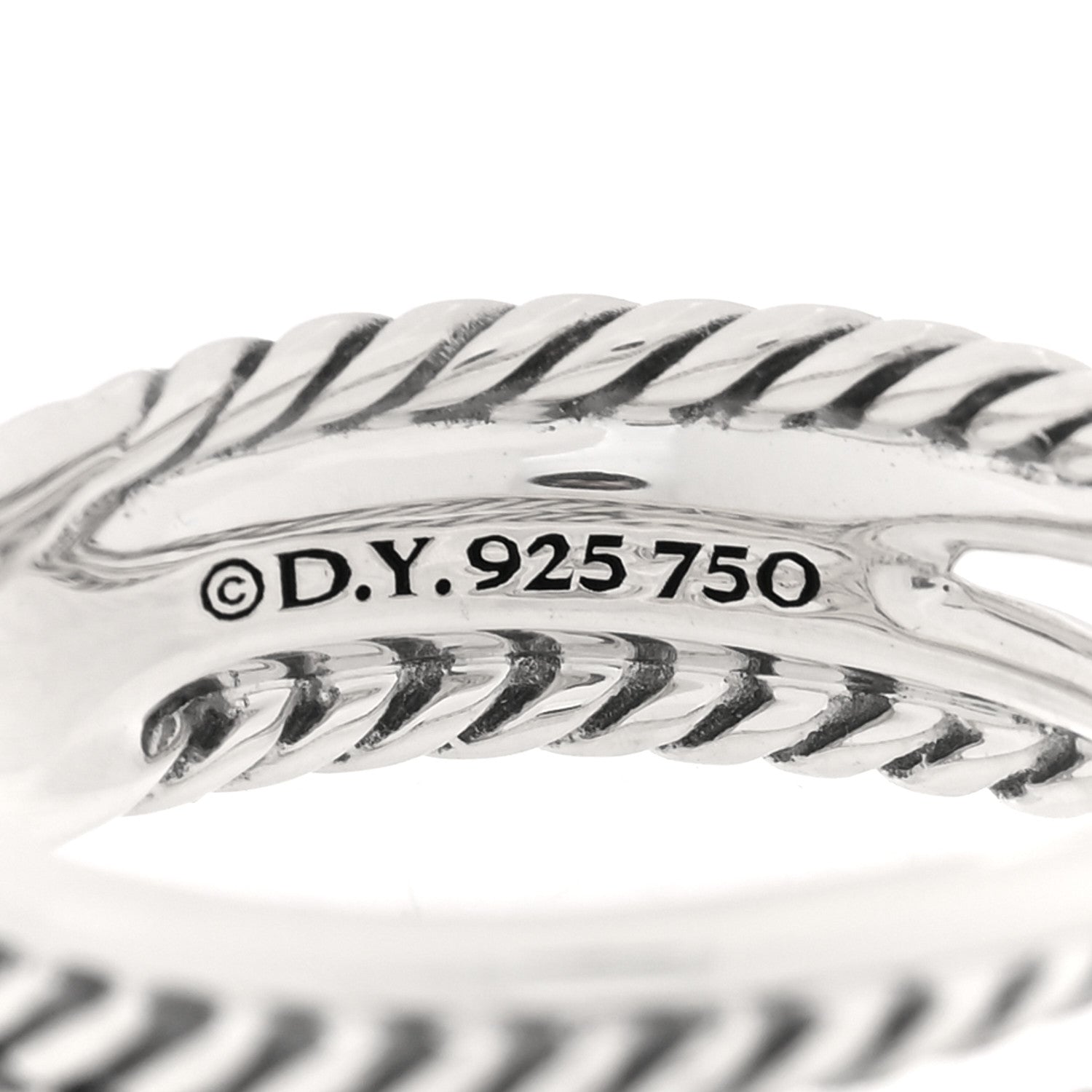 David Yurman Sterling Silver 18K Yellow Gold 6mm X Crossover Ring 54 7 4 of 4