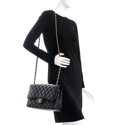 Chanel Caviar Quilted Jumbo Double Flap Black 2 of 11