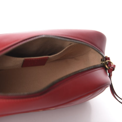 Gucci Calfskin Matelasse Small GG Marmont Chain Shoulder Bag Hibiscus Red 4 of 10