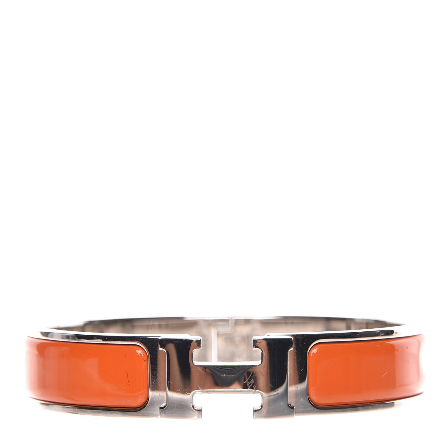 Hermes Enamel Narrow Clic Clac H Bracelet PM Orange 1 of 6