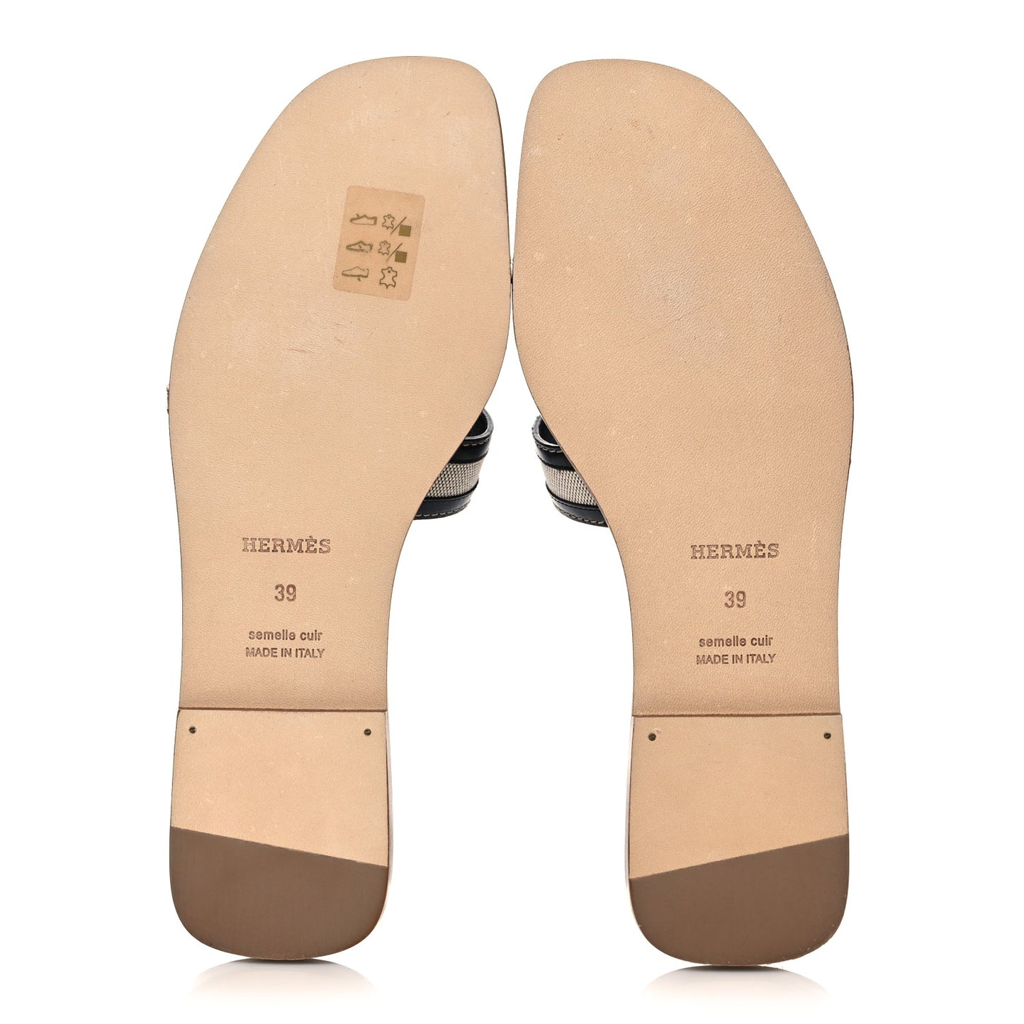 Calfskin Canvas Oran Sandals 39 Black