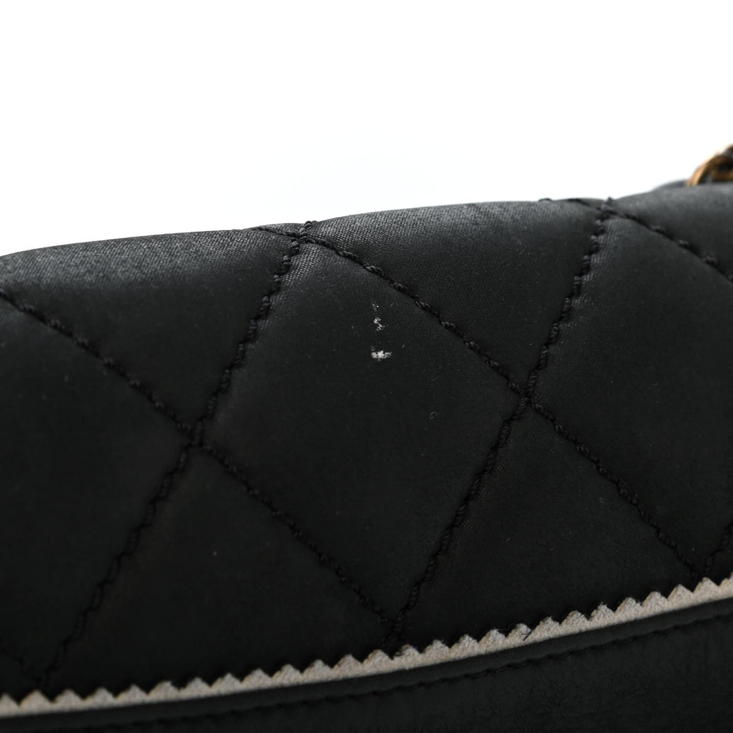 Iridescent Calfskin Quilted Lace Up Flap Black