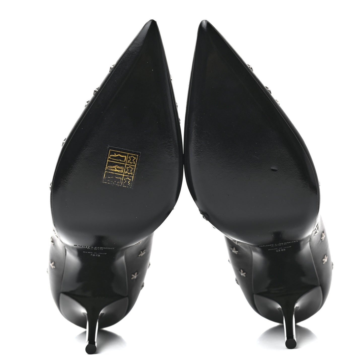 Calfskin Star Studded Ankle Booties 38 Black