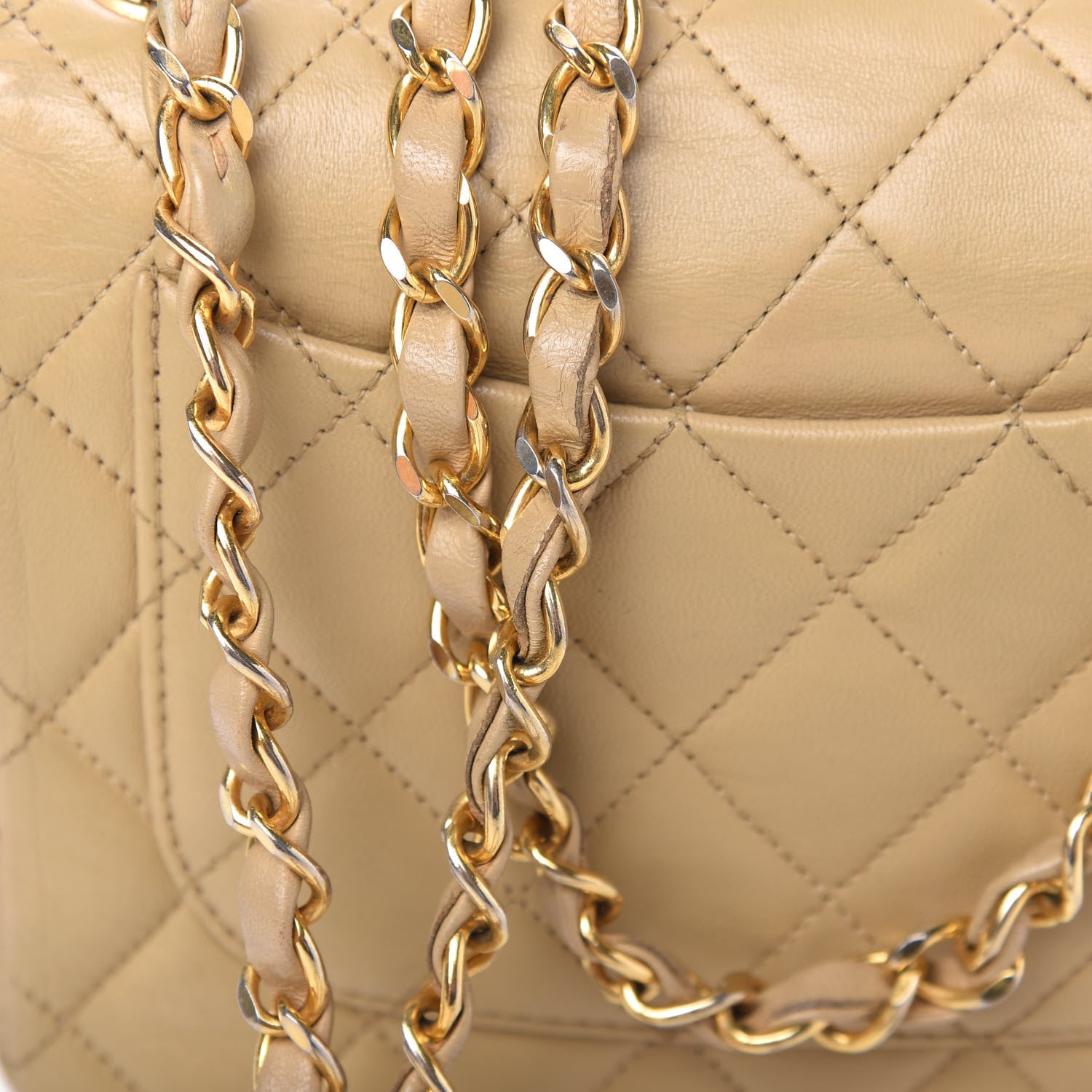 Chanel Lambskin Quilted Mini Square Flap Beige 11 of 11