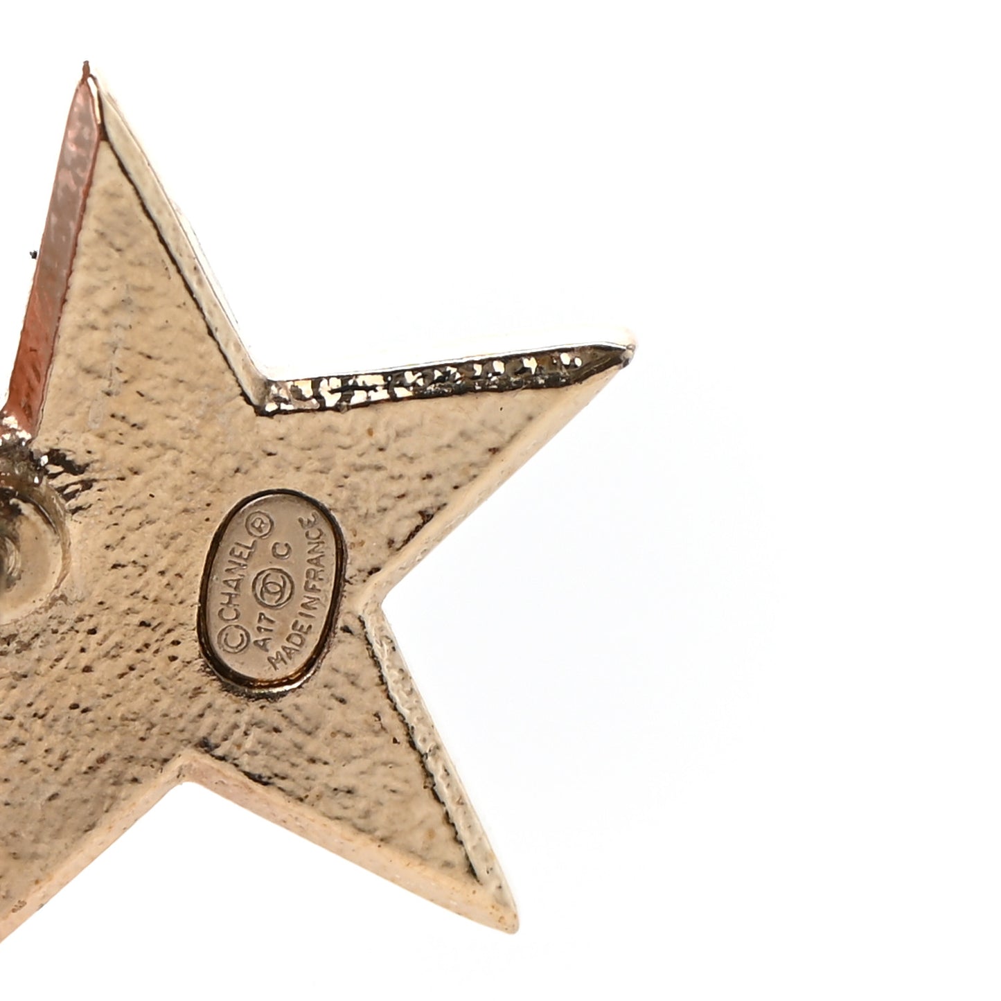 Metal CC Star Earrings Gold