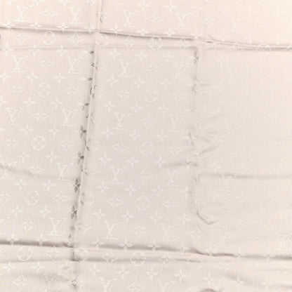 Louis Vuitton Silk Wool Monogram Shawl Greige 3 of 4
