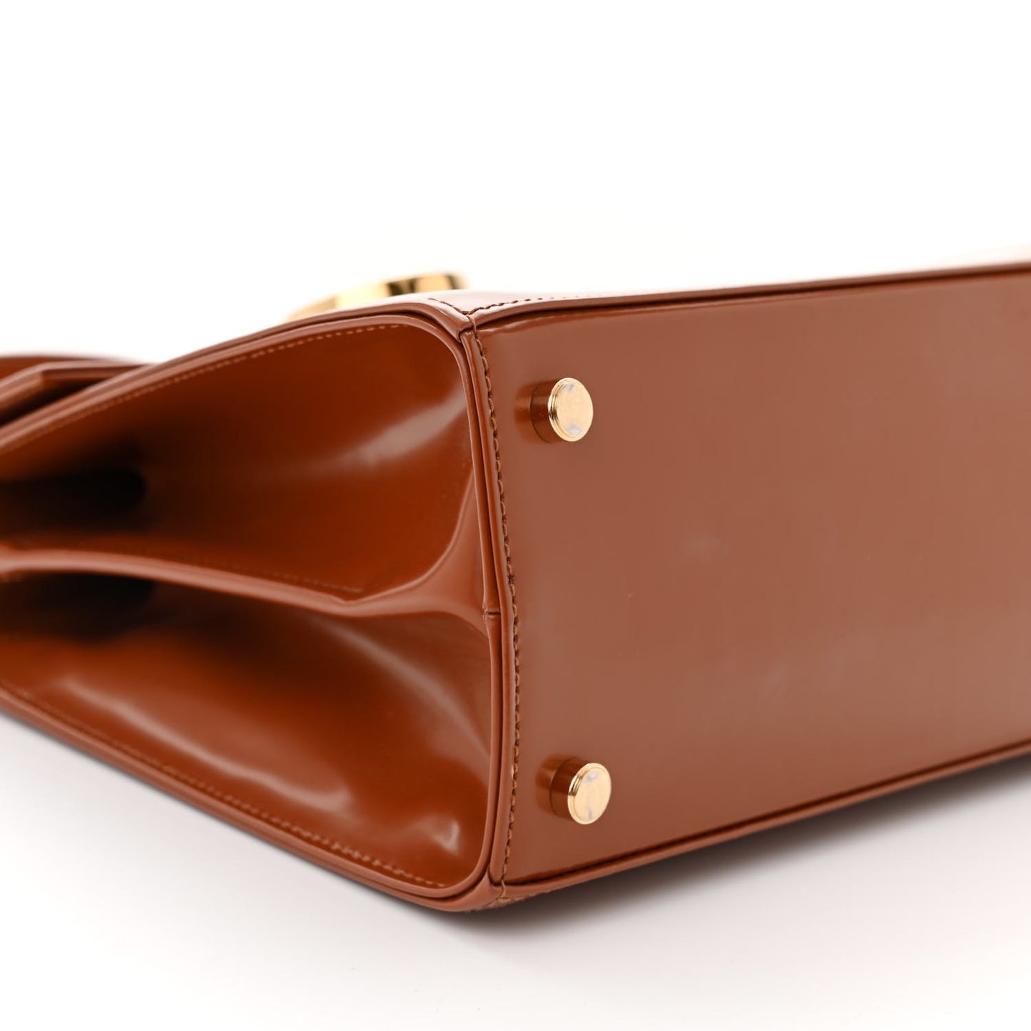 Brushed Off Calfskin Small Iconic Top Handle Tan