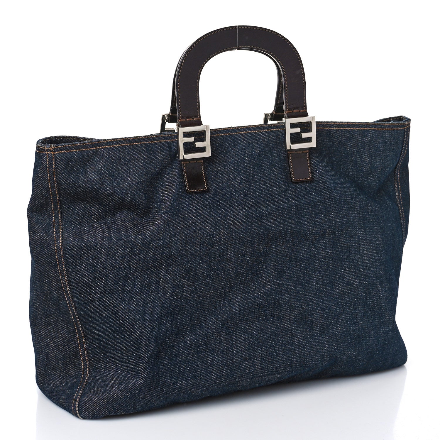 Fendi Denim Holdall Tote Blue 3 of 10