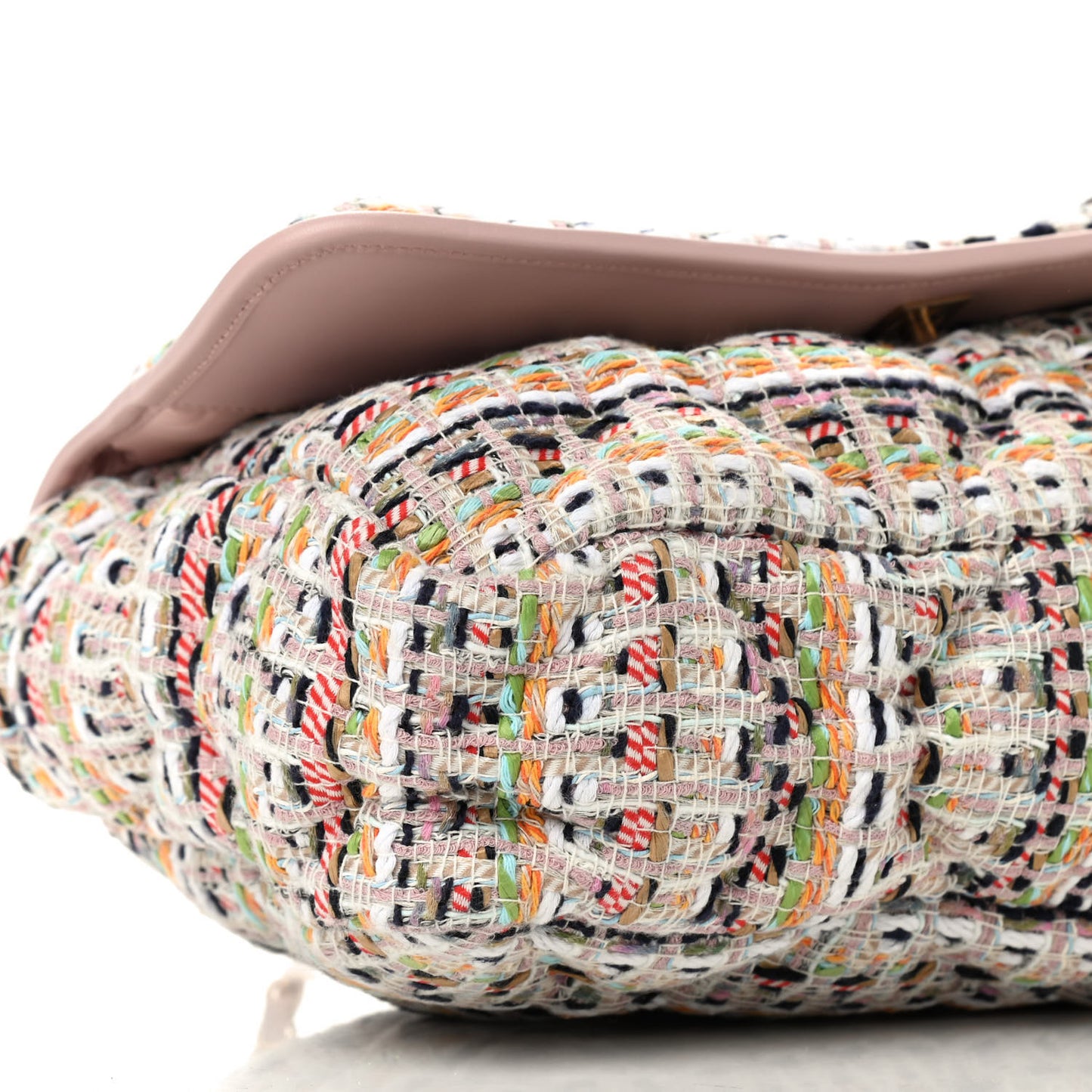 Tweed Bag Pink Flap Multicolor