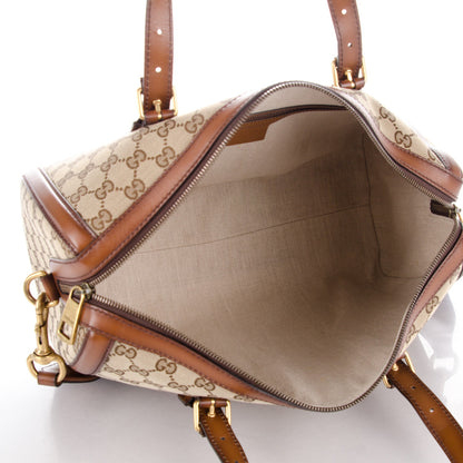 Gucci Monogram Medium Lady Web Boston Bag Beige Cuir 6 of 8