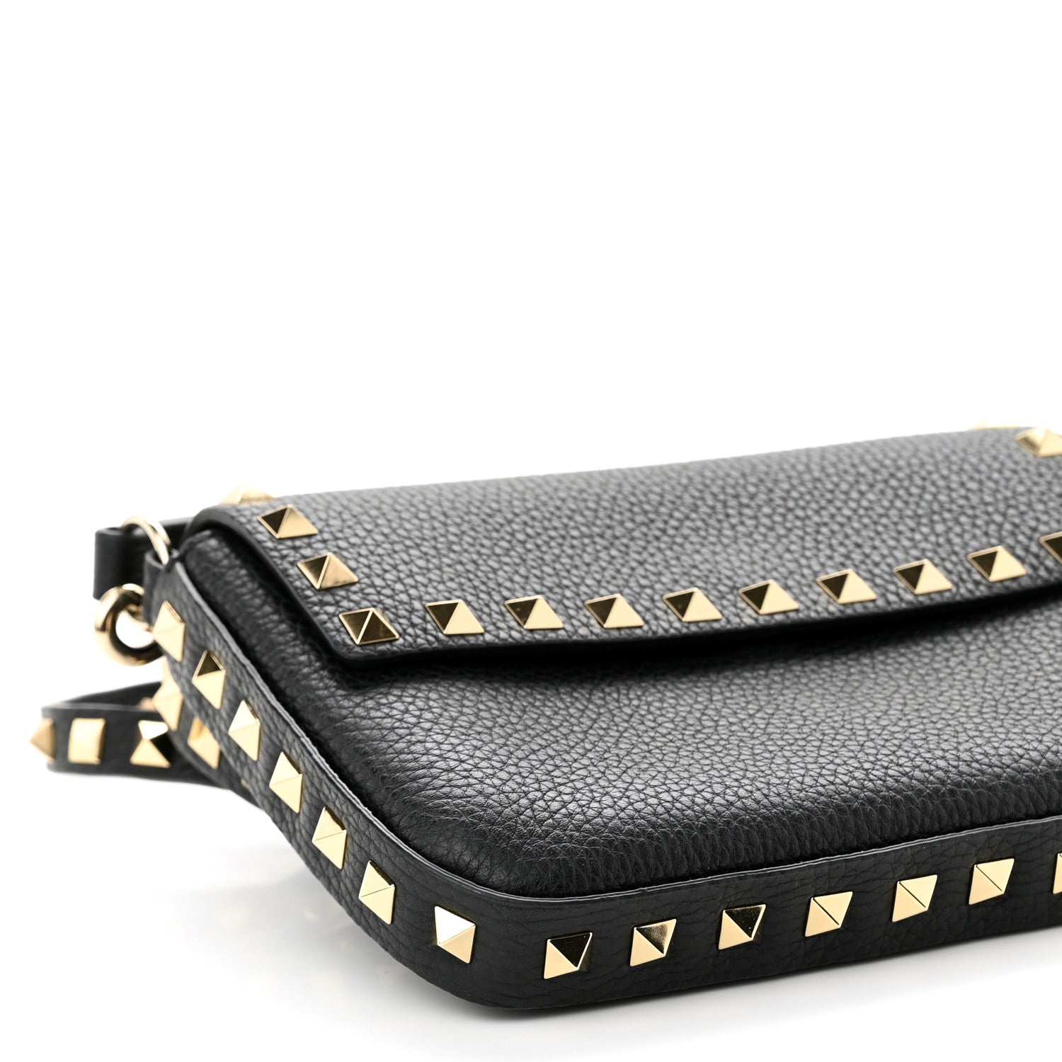 Valentino Garavani Grainy Calfskin Rockstud Crossbody Pouch Black 8 of 10
