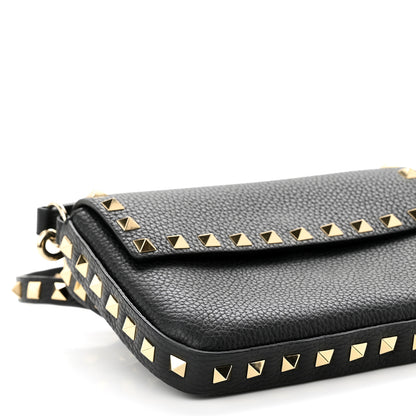 Valentino Garavani Grainy Calfskin Rockstud Crossbody Pouch Black 8 of 10
