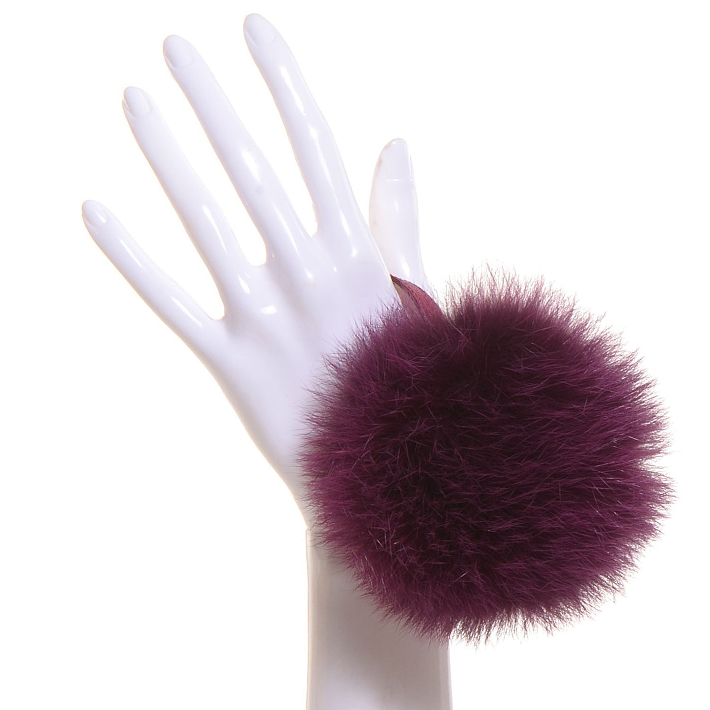 Fox Fur Pom Pom Bag Charm Fuchsia