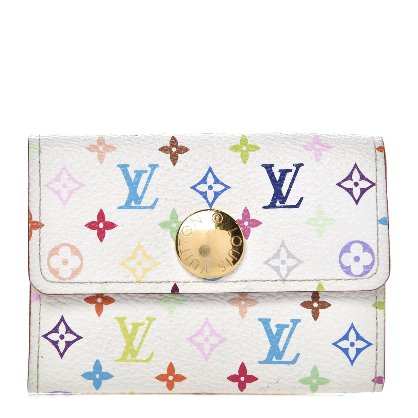 Monogram Multicolor Buisness Card Holder White