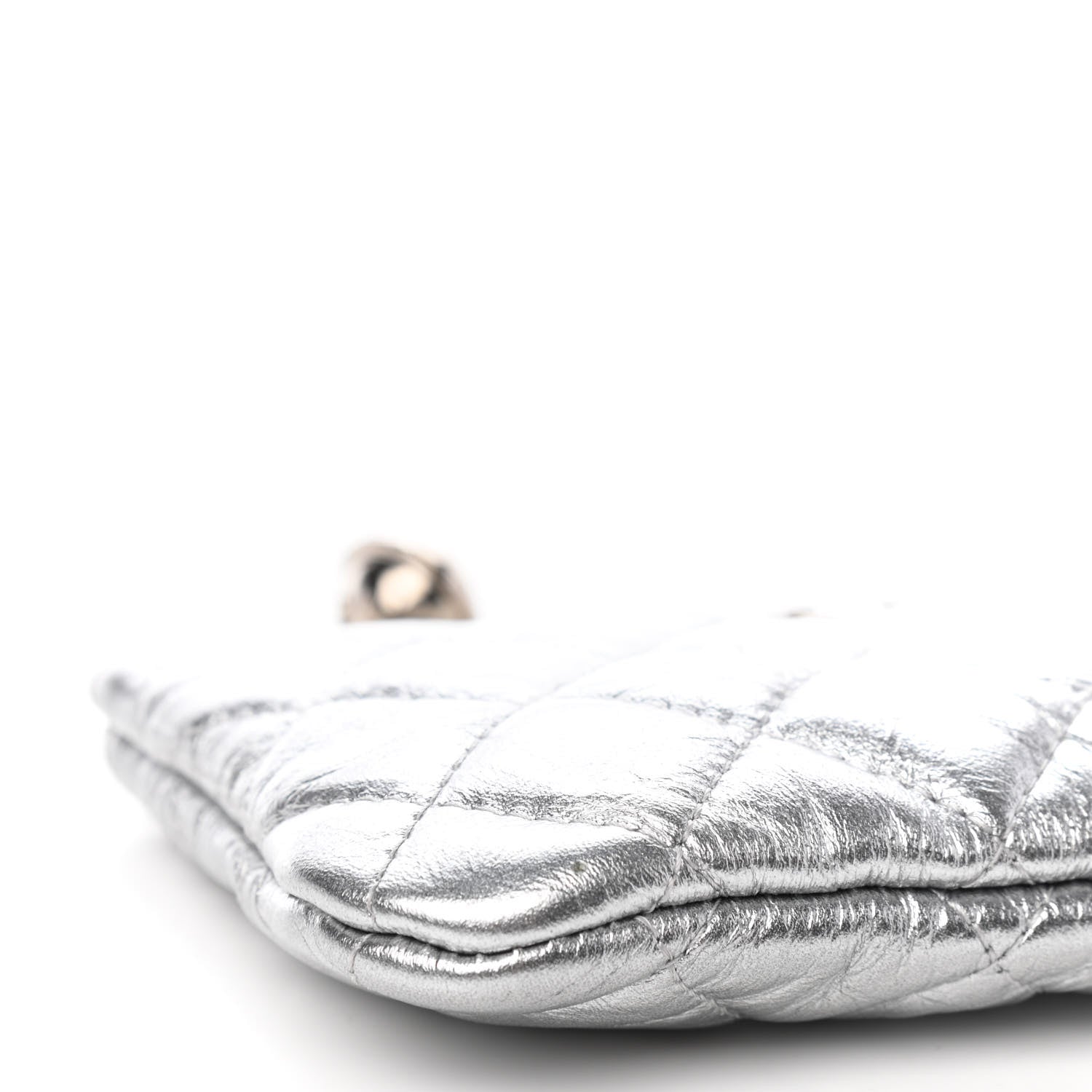 Chanel Metallic Calfskin Quilted Small Cosmo Cosmetic Case Silver 8 of 9
