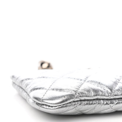 Chanel Metallic Calfskin Quilted Small Cosmo Cosmetic Case Silver 8 of 9