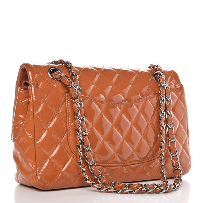 Chanel Patent Quilted Medium Double Flap Orange 4 of 13
