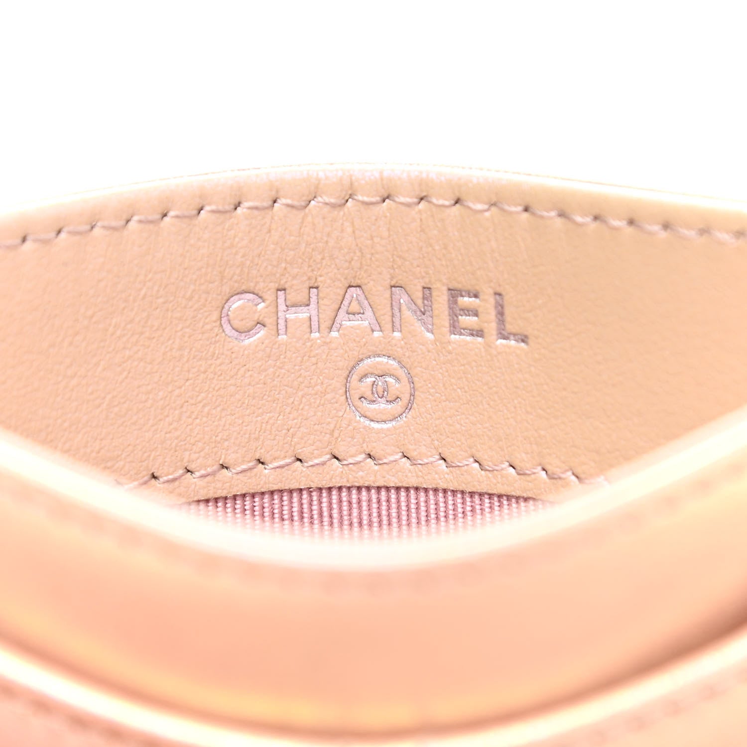 Chanel Iridescent Calfskin Quilted Card Holder Pink 6 of 9