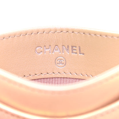 Chanel Iridescent Calfskin Quilted Card Holder Pink 6 of 9