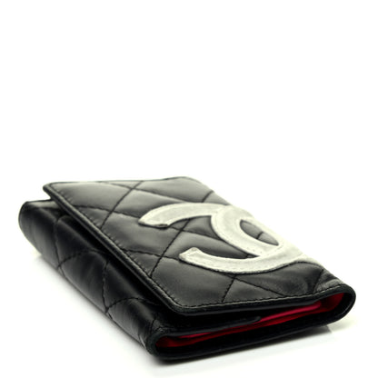 Chanel Calfskin Quilted Cambon 6 Key Holder Black White 3 of 4