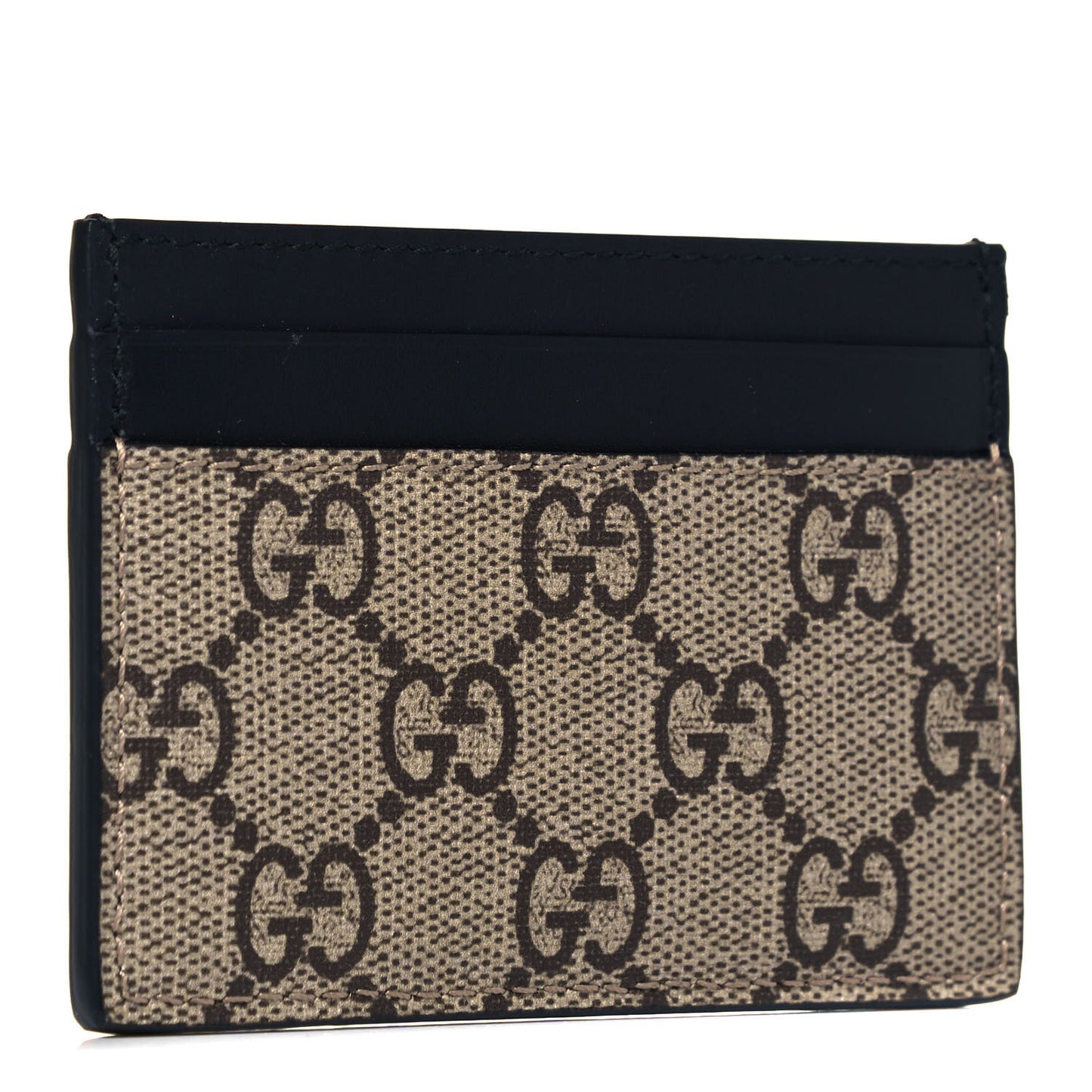 GG Supreme Monogram Bee Print Card Holder Black