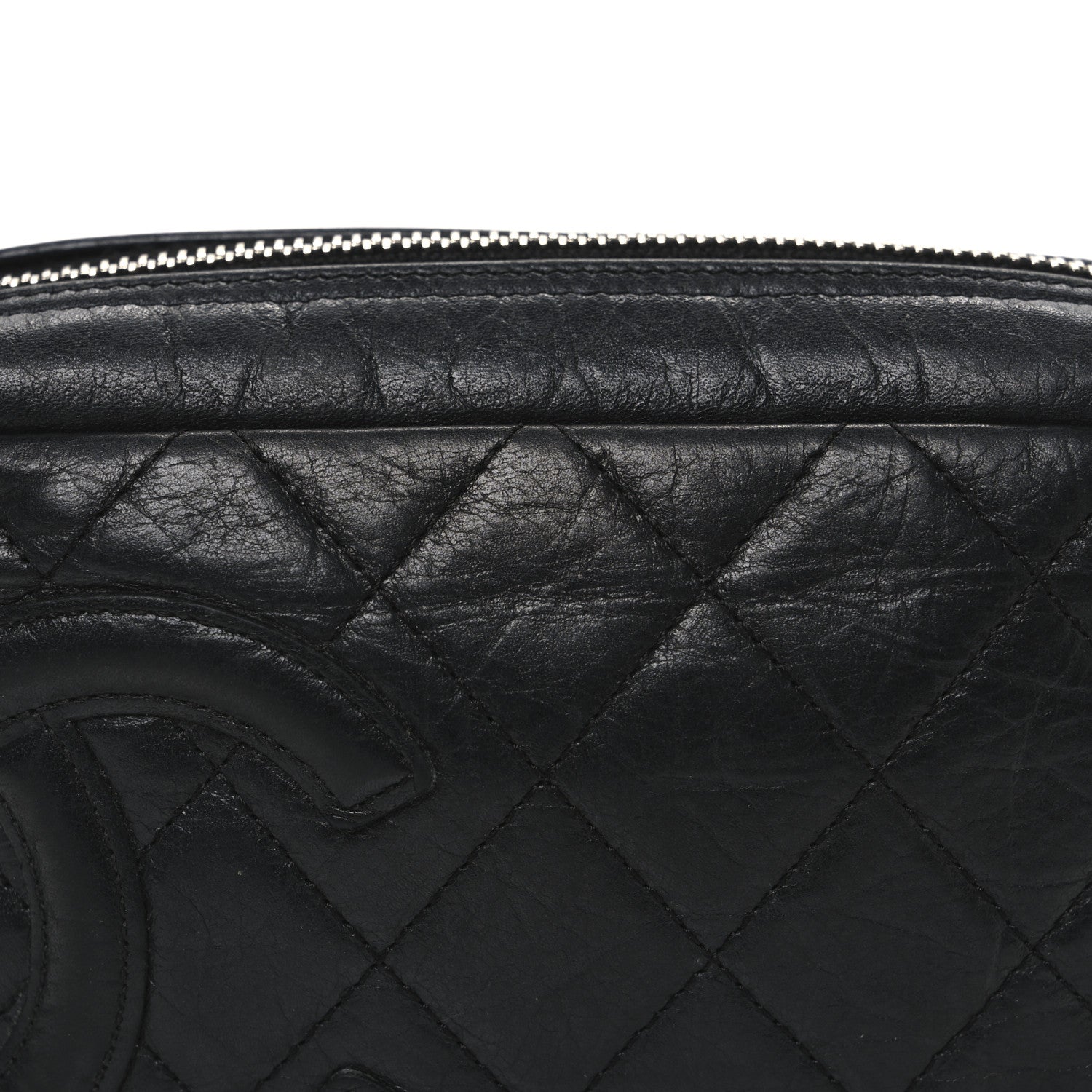 Chanel Aged Calfskin Quilted Cambon Cosmetic Case Black 8 of 10