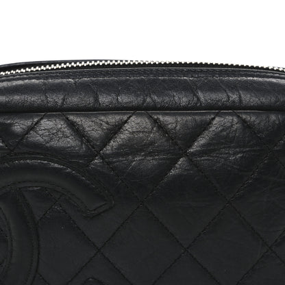 Chanel Aged Calfskin Quilted Cambon Cosmetic Case Black 8 of 10