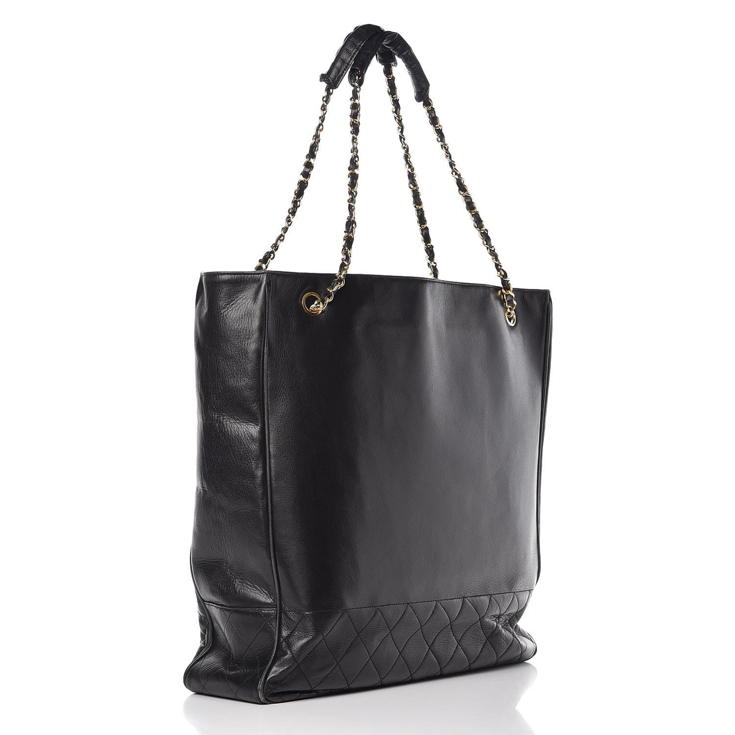 Lambskin Quilted Tote Black