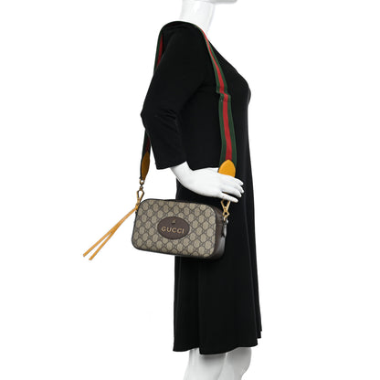 Gucci GG Supreme Monogram Web Neo Vintage Shoulder Bag Beige New Acero Crop 2 of 11