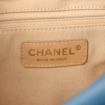 Chanel Caviar Quilted Small Bowler Blue 9 of 10