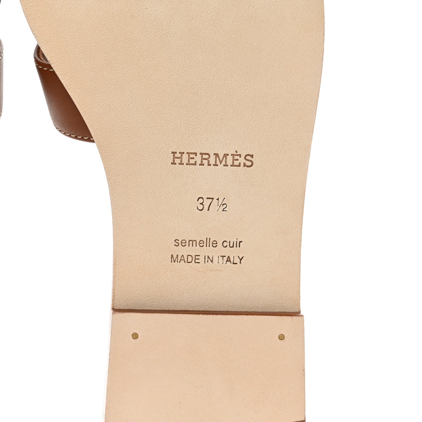 Box Calfskin Oran Sandals 37.5 Gold