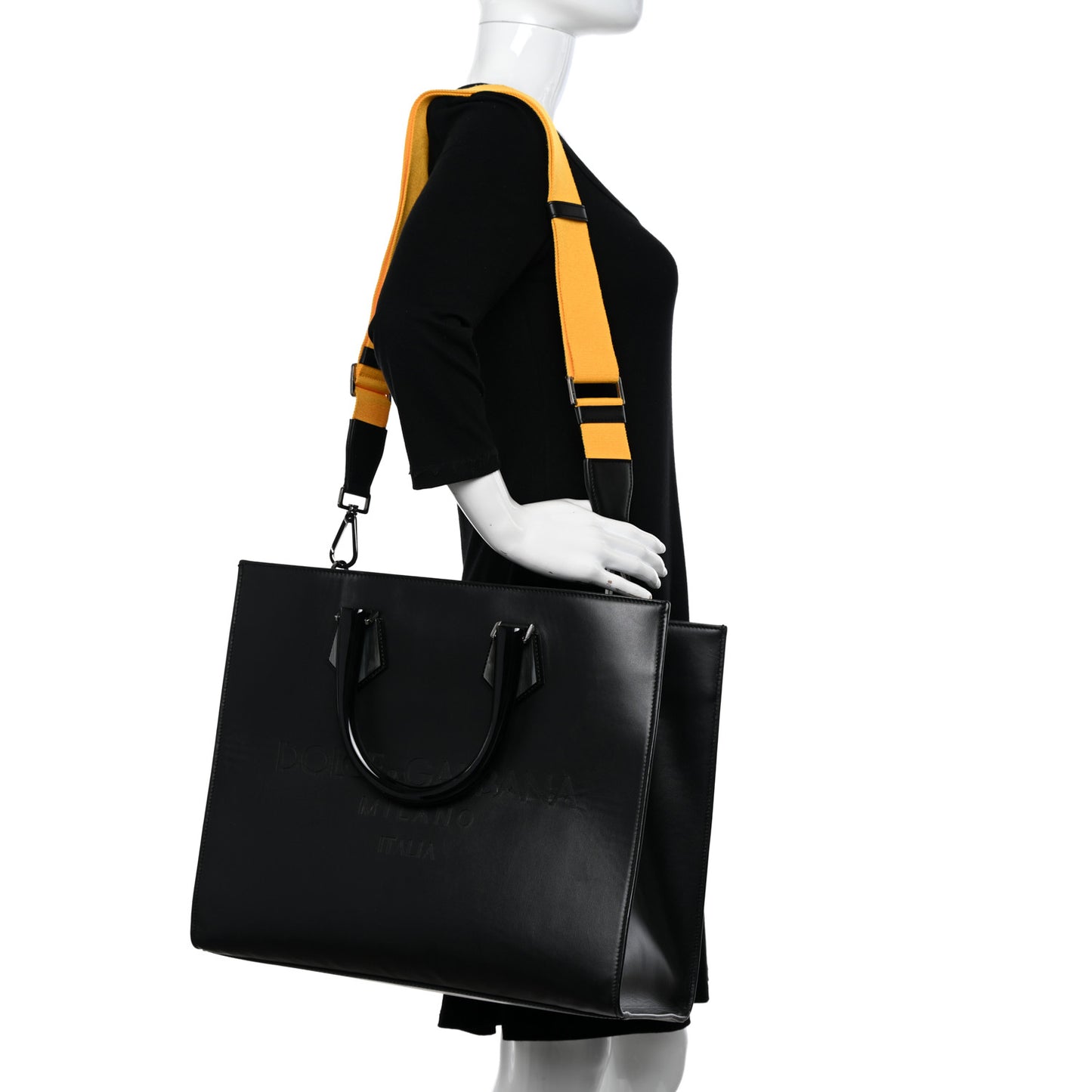 Calfskin Logo Tote Black