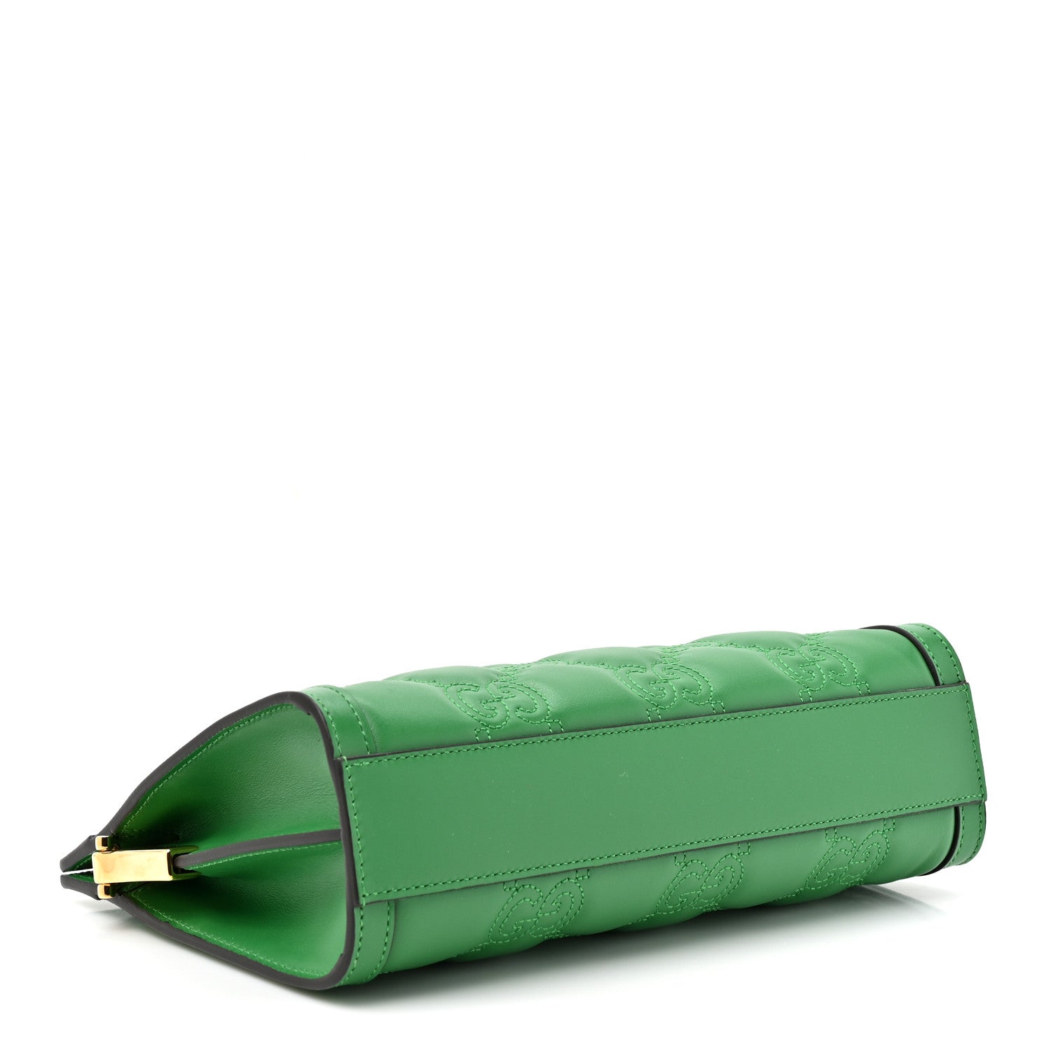 Gucci Calfskin GG Matelasse Large Slim Chain Shoulder Bag Spring Green Natural 3 of 10