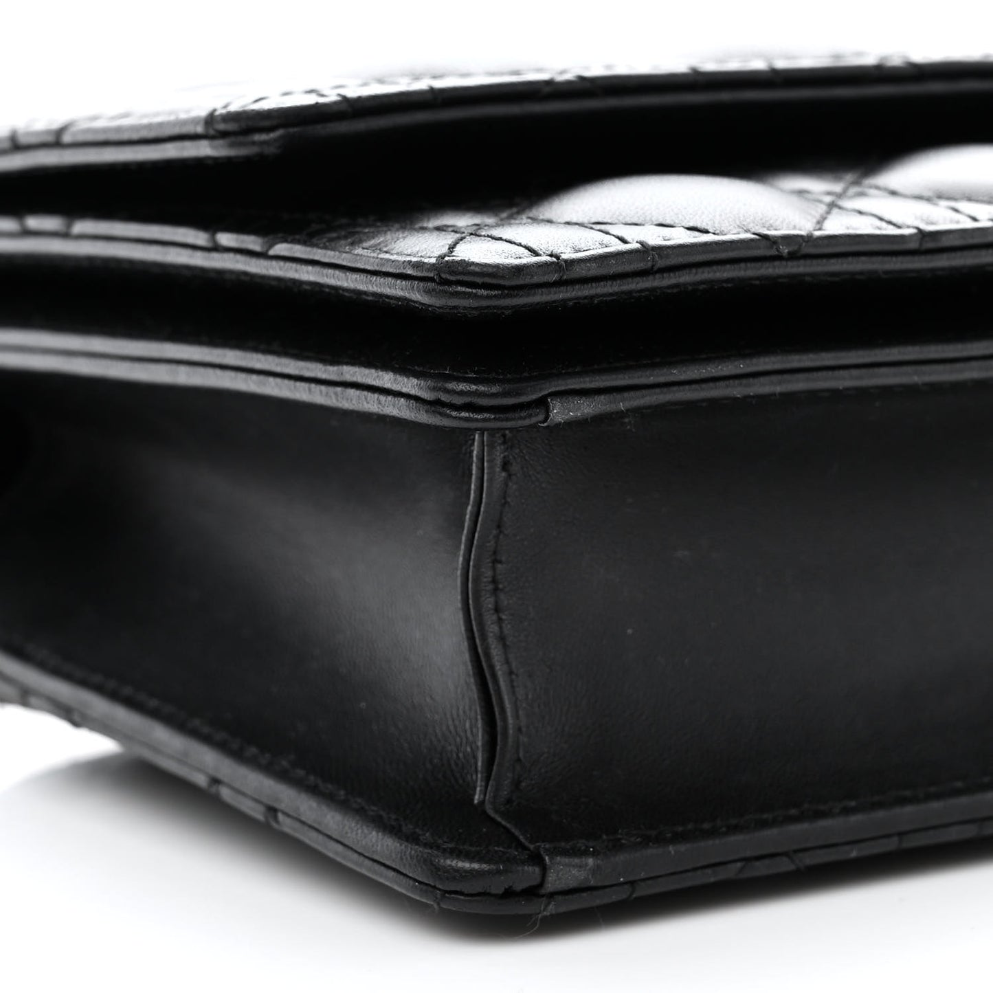 Lambskin Cannage Miss Dior Chain Pouch Black