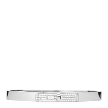 Hermes 18K White Gold Diamond PM Kelly Pave Bracelet SH 1 of 5
