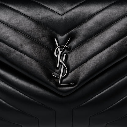 Saint Laurent Calfskin Y Quilted Monogram Medium Loulou Chain Satchel Black 9 of 13