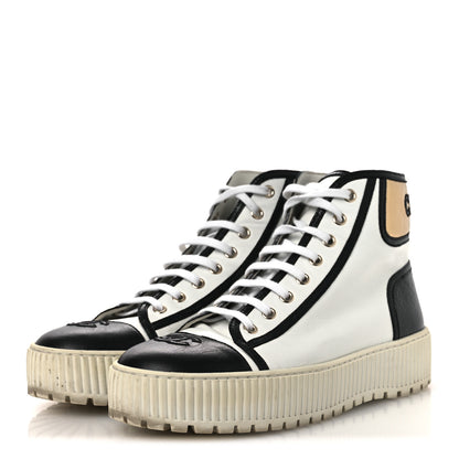 Chanel Aged Calfskin Lace Up Cap Toe Sneakers 39.5 White Gold 4 of 11