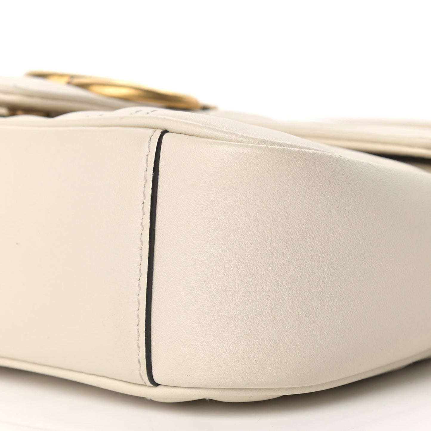 Calfskin Matelasse Mini GG Marmont Shoulder Bag White