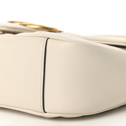 Gucci Calfskin Matelasse Mini GG Marmont Shoulder Bag White 9 of 12